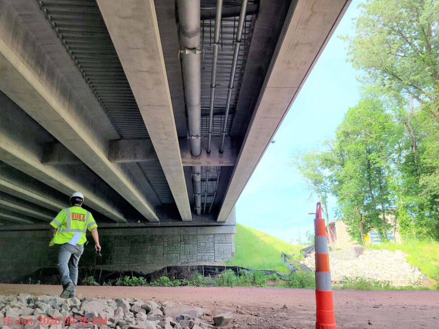 The underside of a bridge.