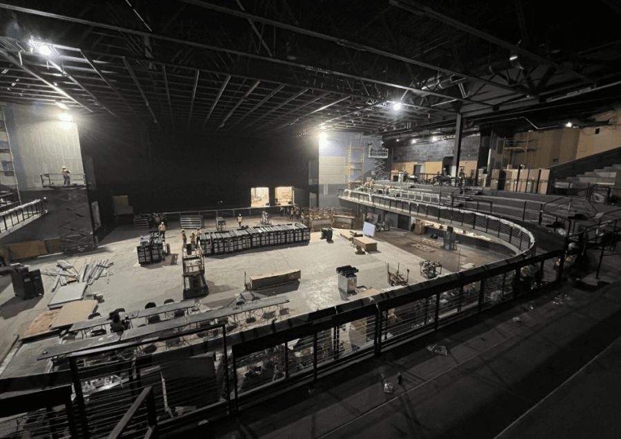 Nashville Yards Music Venue Setting up stage Jan 25